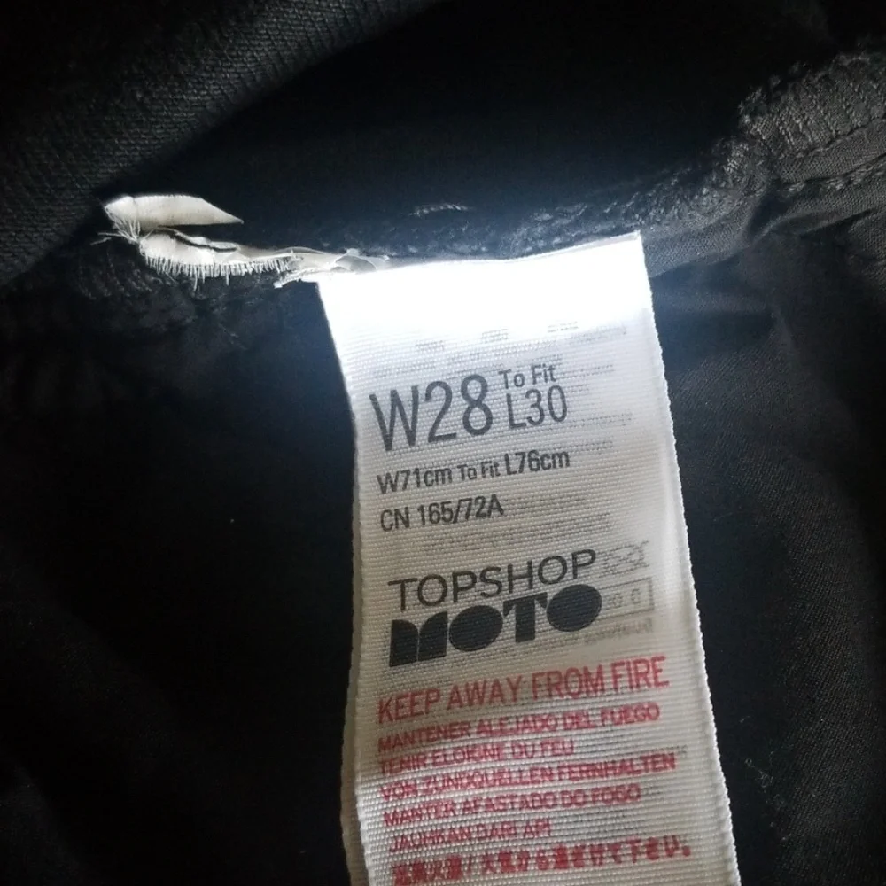 Topshop Black wide leg side stripe Moto Jeans - Picture 6 of 7